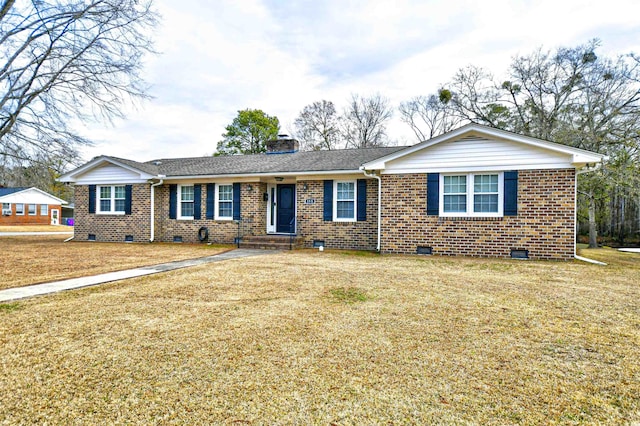 ranch-style home with a front yard