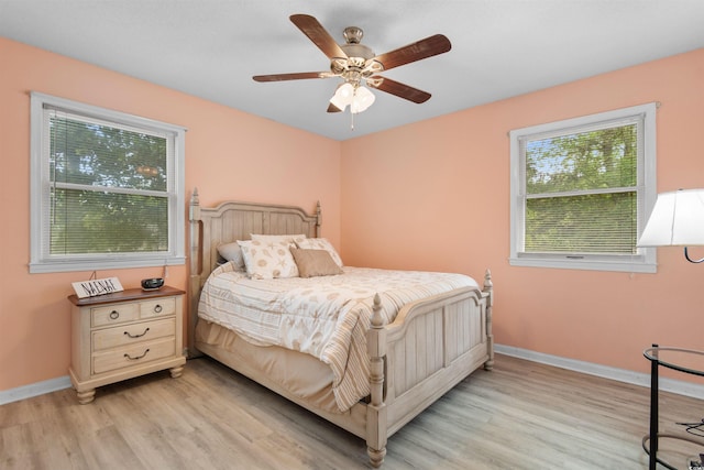 1020 Thomas Ave, North Myrtle Beach, SC 29582 - bedroom with light wood-style flooring, baseboards, and ceiling fan