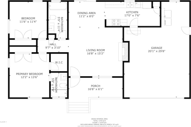 1020 Thomas Ave, North Myrtle Beach, SC 29582 - room layout