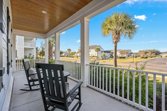 view of patio featuring a porch