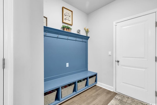 mudroom featuring light wood-type flooring