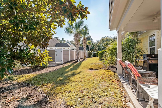 view of yard with a patio area