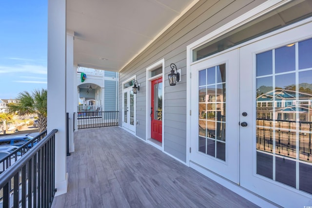 balcony with french doors