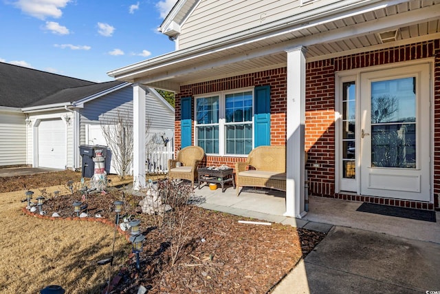 4821 Southgate Pkwy, Myrtle Beach, SC 29579 - entrance to property featuring brick siding, a porch, and an attached garage
