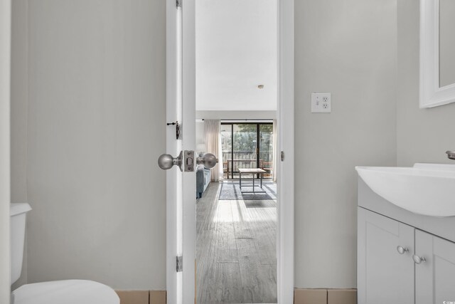 interior space with hardwood / wood-style flooring