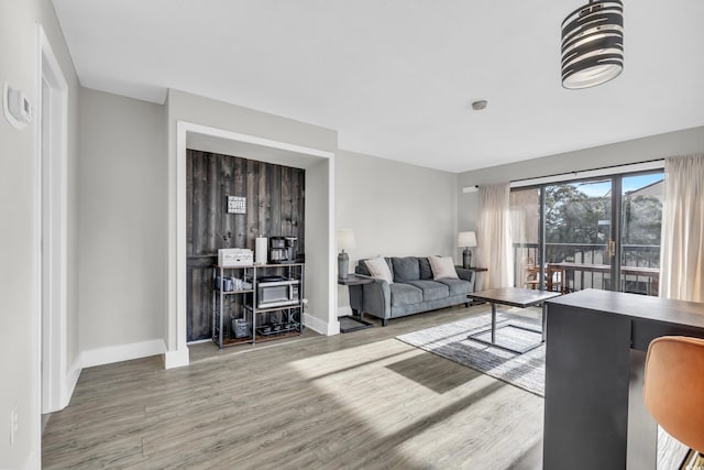 living room featuring hardwood / wood-style floors