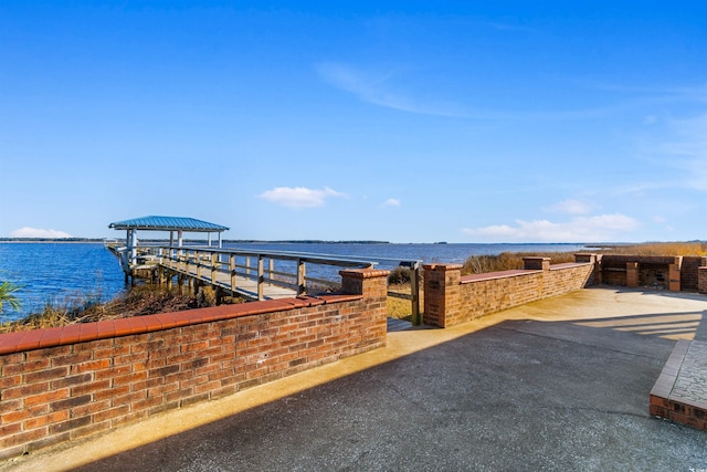 exterior space featuring a water view