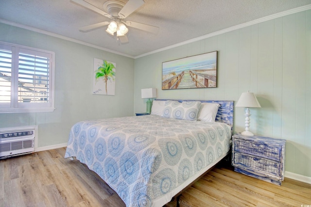 bedroom featuring crown molding and wood-type flooring