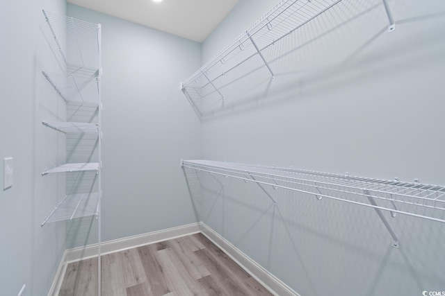 walk in closet featuring light wood-type flooring