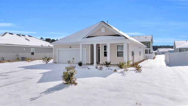 view of front of house with a garage