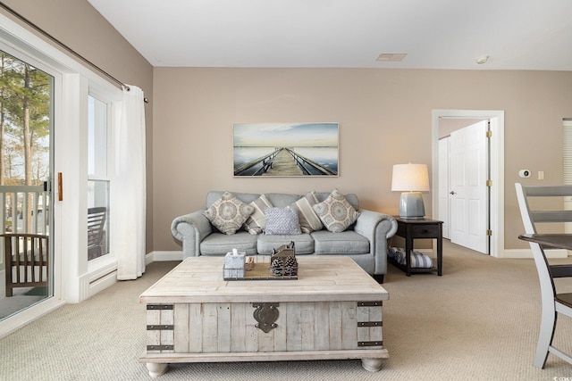 view of carpeted living room