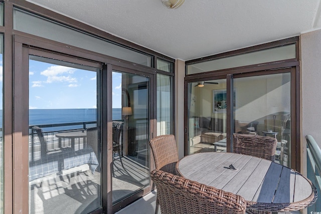 balcony with a water view