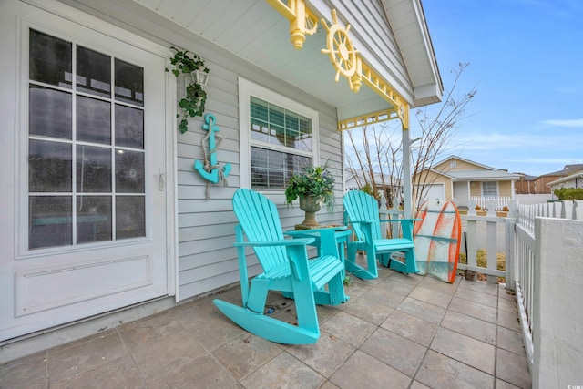412 Chesterfield Ct, Myrtle Beach, SC 29577 - view of patio / terrace featuring fence and covered porch