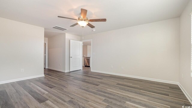 3489 Ashridge Way, Conway, SC 29526 - unfurnished room featuring dark wood-type flooring and ceiling fan