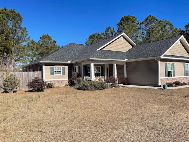 view of front of house with a front yard