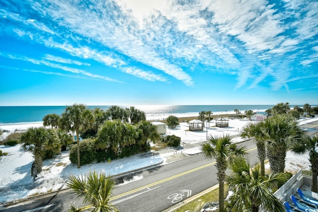 property view of water with a view of the beach