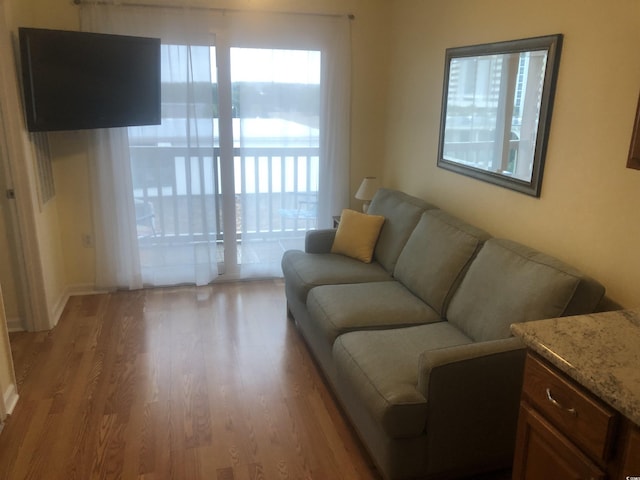 2710 Ocean Blvd S Unit 406, Myrtle Beach, SC 29577 - living room featuring plenty of natural light and light wood finished floors