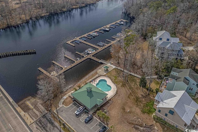 301 Crossing Ct, Myrtle Beach, SC 29588 - bird's eye view of a large body of water, numerous boat docks, and a pool