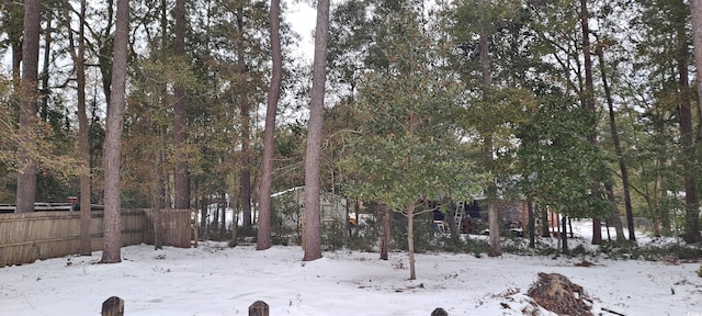 view of snowy yard