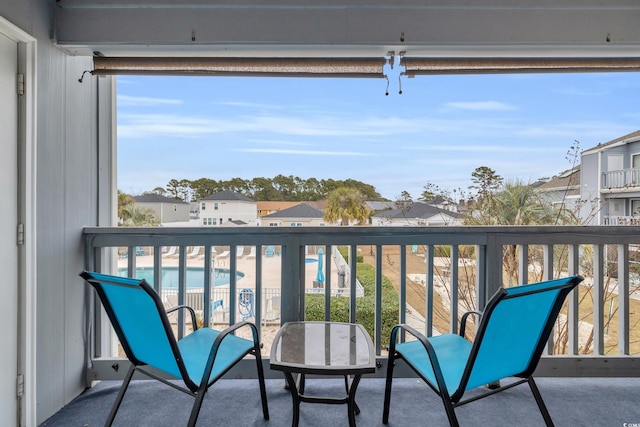 balcony with a residential view