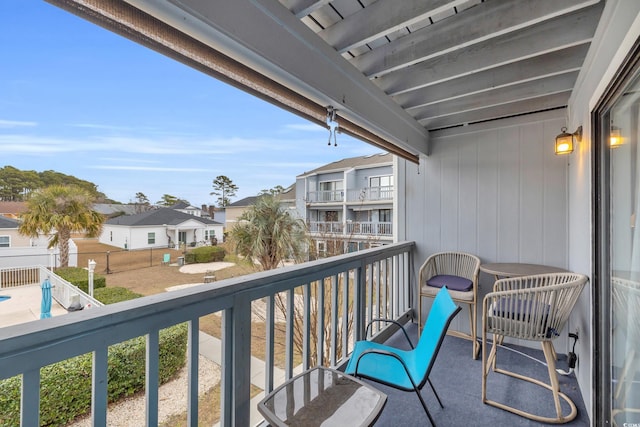 balcony featuring a residential view