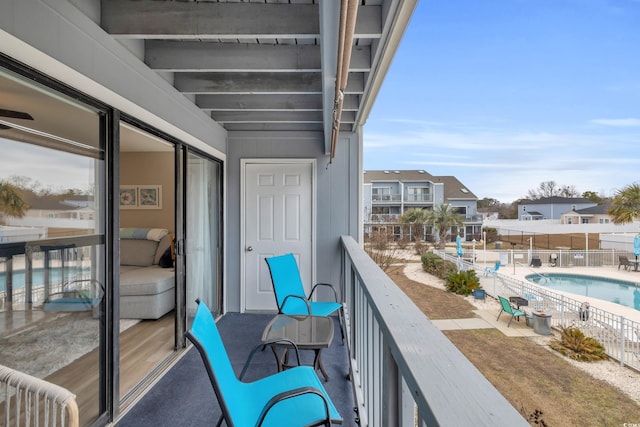 balcony with a residential view