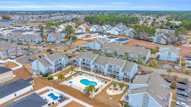 bird's eye view with a residential view