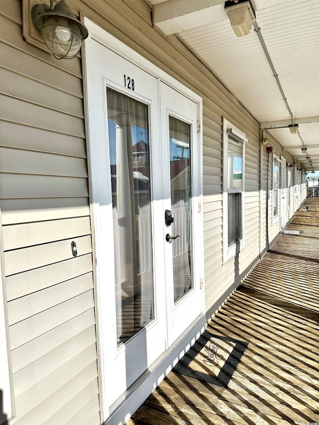 entrance to property with french doors