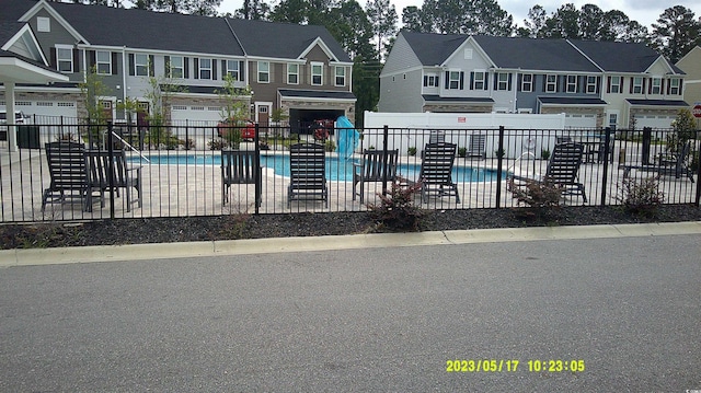 community pool with fence