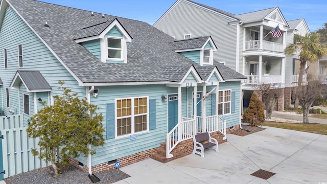 view of front of property with a patio