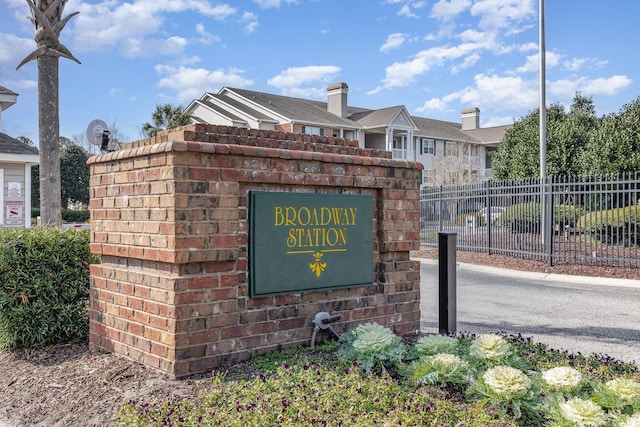 view of community sign