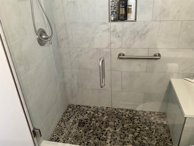 bathroom featuring walk in shower