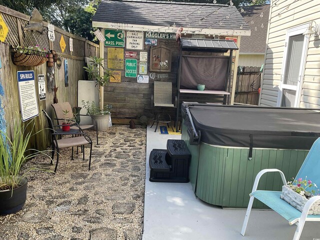 804 Brenda Pl, Myrtle Beach, SC 29577 - view of patio / terrace featuring a hot tub