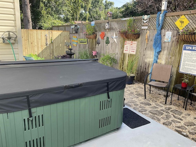 804 Brenda Pl, Myrtle Beach, SC 29577 - view of patio featuring a hot tub