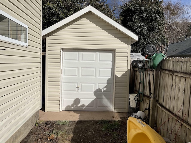 view of garage