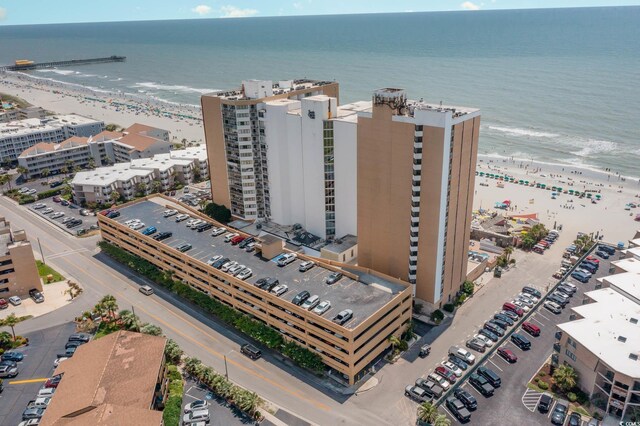 9550 Shore Dr Unit 722, Myrtle Beach, SC 29572 - birds eye view of property with a water view and a view of the beach