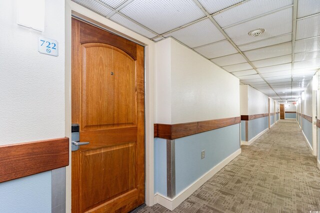 9550 Shore Dr Unit 722, Myrtle Beach, SC 29572 - hallway featuring a drop ceiling