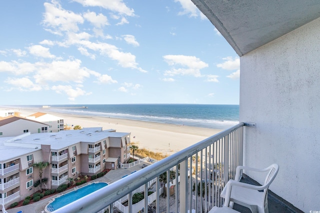 9550 Shore Dr Unit 722, Myrtle Beach, SC 29572 - balcony with a view of the beach and a water view