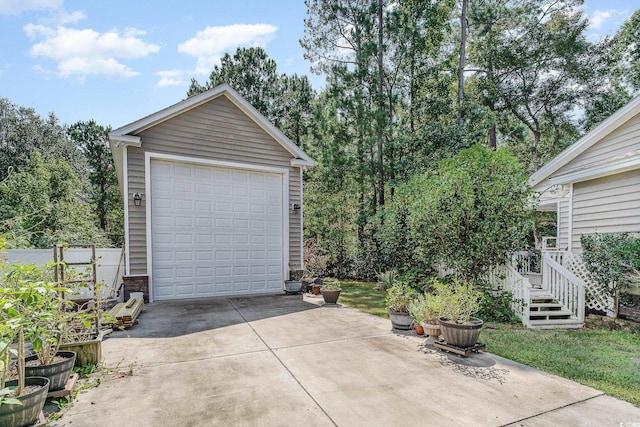 view of garage