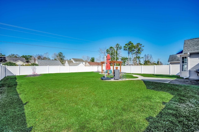 view of yard featuring a playground