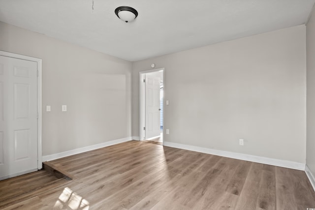 empty room featuring light wood-type flooring