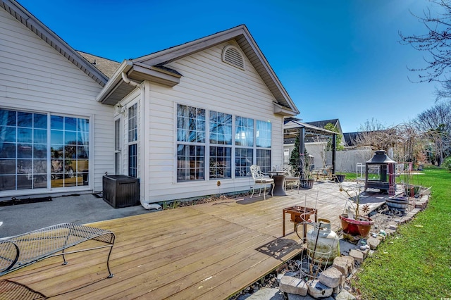 1579 Southwood Dr, Surfside Beach, SC 29575 - back of property featuring a gazebo and a wooden deck