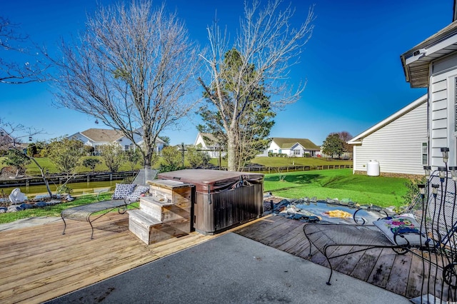 1579 Southwood Dr, Surfside Beach, SC 29575 - wooden deck featuring a hot tub