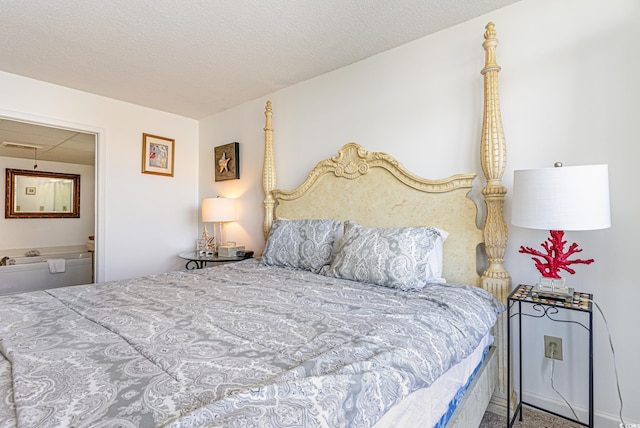 bedroom with a textured ceiling