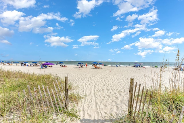 property view of water with a beach view