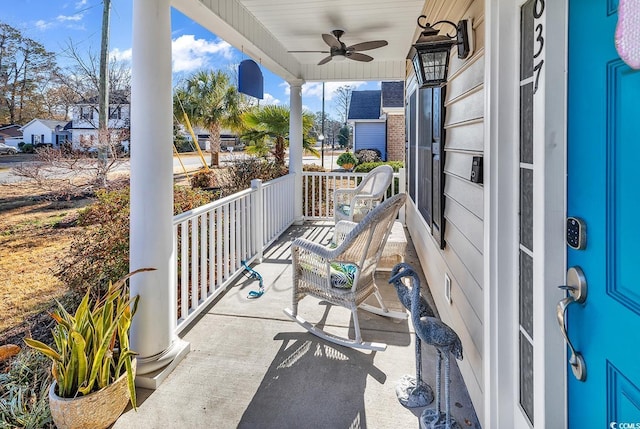 637 Sparrow Dr, Surfside Beach, SC 29575 - view of patio with covered porch and ceiling fan