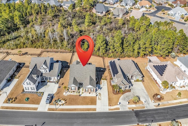 aerial view with a residential view