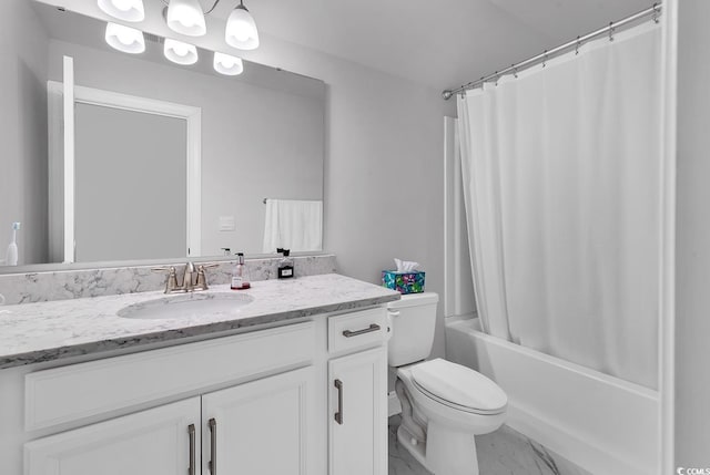 980 Desert Wheatgrass Dr, Myrtle Beach, SC 29579 - full bath with toilet, marble finish floor, vanity, and shower / bath combo with shower curtain