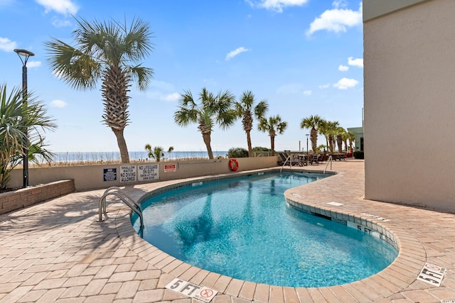 view of pool with a patio area