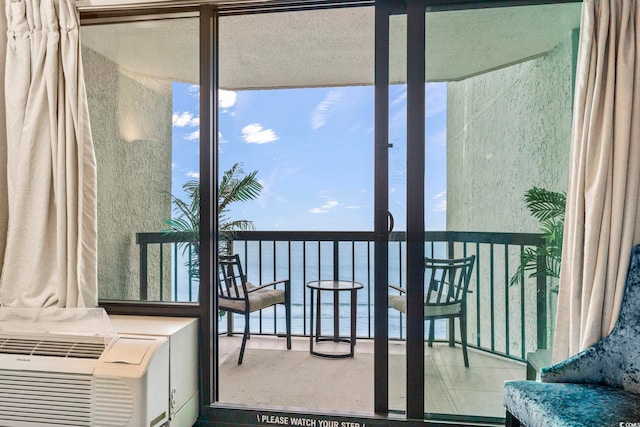 balcony with a water view